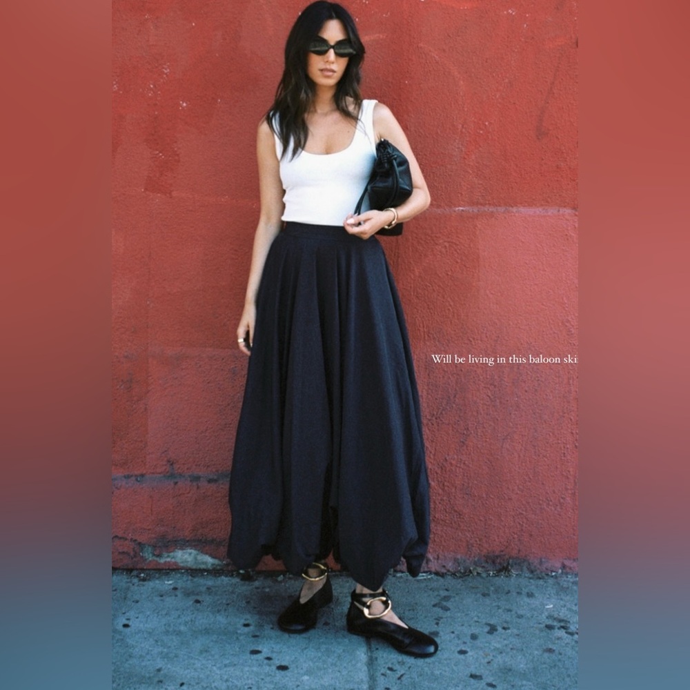 COS Black High-Low A-Line Maxi Skirt